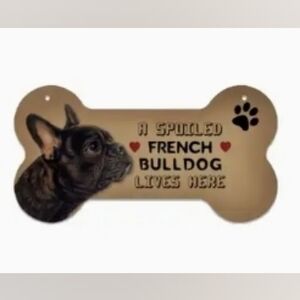 Samson's FRIENDS French Bulldog Wooden Bone-Shaped Sign